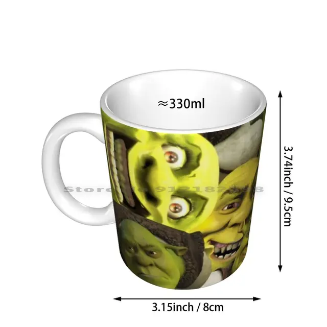 Shrek Meme White Mug 11 Oz Funny Ceramic Coffee/Tea/Cocoa Mug Unique Gift Shrek  Shrek