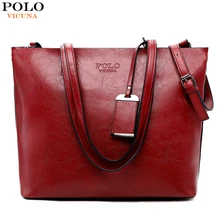 VICUNA POLO Большая вместительная кожаная сумка для женщин модная женская сумка-мессенджер большие сумки через плечо torebki damskie