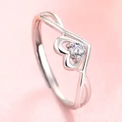 Новый Модный кристалл помолвочный открытый 925 Серебряный Дизайн Горячая продажа кольца для женщин AAA белый циркон кубическое элегантное