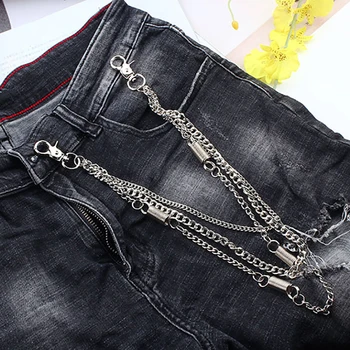 

Long Metal Belt Chain Rock Punk Trousers Hipster Pant Jean Ring Clip Men/Women Hip Hop Belt