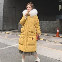 Зимние куртки для катания на лыжах женские утепленные длинные пуховые хлопковые куртки пальто женская зимняя одежда пальто теплая хлопковая куртка женская J98K