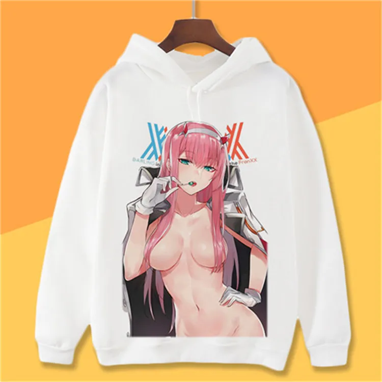 DARLING in the FRANXX Женская толстовка с капюшоном ZERO TWO Сексуальная флисовая толстовка с принтом Harajuku уличная одежда осень зима аниме одежда