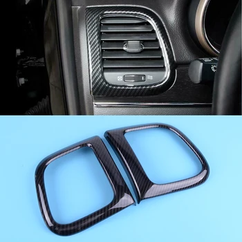 

beler ABS Carbon Fiber Style Inner Car Side Air Vent Outlet Frame Cover Trim Fit For Jeep Grand Cherokee 2014-2017 2018 2019