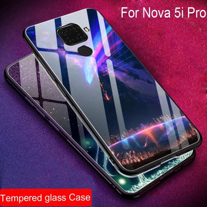 Корпус для huawei Nova 5i Pro закаленное стекло Звездное из мягкого силикона с узором Чехлы для huawei Nova5i Pro задняя крышка Nova5iPro