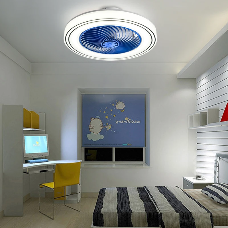 

Modern led ceiling fan with mobile phone application and remote control mute 110V 220V living room Chandelier