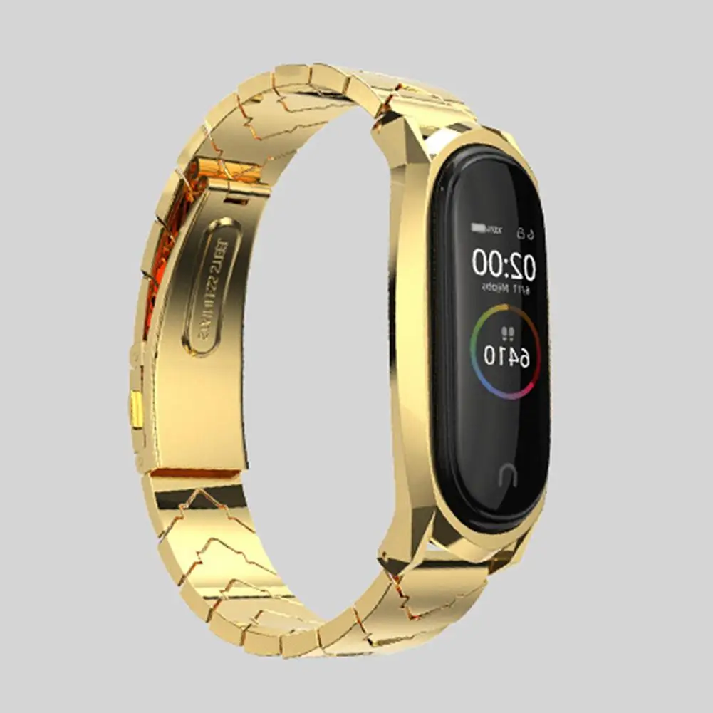 Оригинальный металлический ремешок для Mi Band 3 4 из нержавеющей стали на запястье
