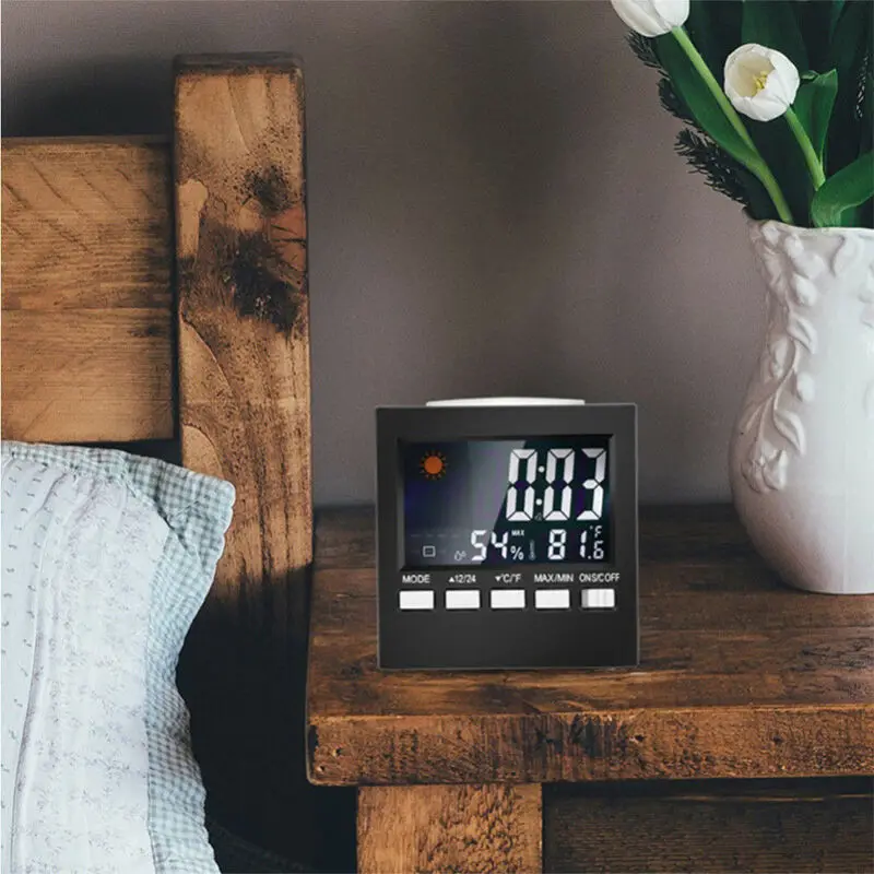 

Touchscreen Alarm Clock Accessories Battery operated Thermometer Humidifier Multifunctional