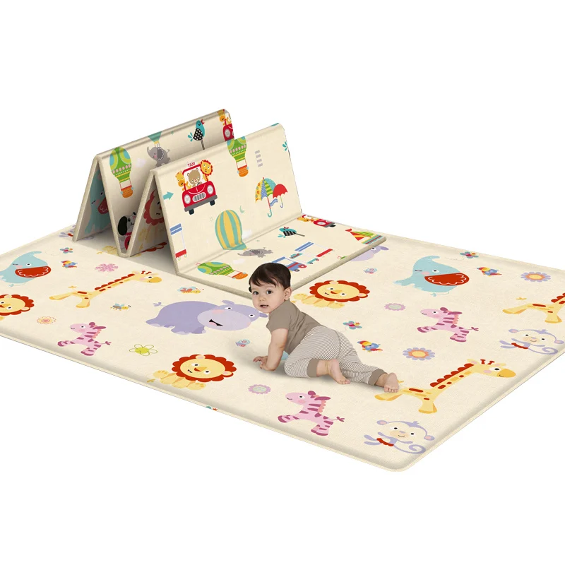 Складной напольный коврик для ползания для малышей, двухсторонний коврик, игрушки, мягкий водонепроницаемый детский игровой коврик для детей 180*150*0,5 см