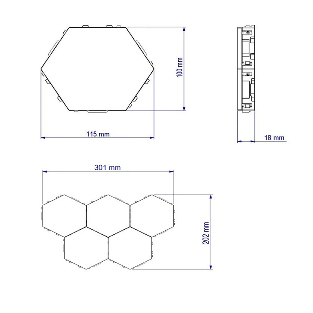 Led Quantum Lamp Hexagonal Lamps Modular Touch Sensitive Lighting LED Night Light Magnetic Hexagons Creative DIY Decor Wall Lamp 14