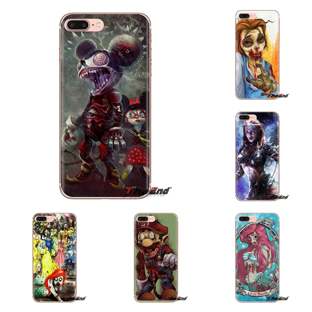 For Samsung Galaxy J1 J2 J3 J4 J5 J6 J7 J8 Plus 2018 Prime 2015 2016 2017 Tattoo Princess Zombies Art Transparent TPU Case Cover |