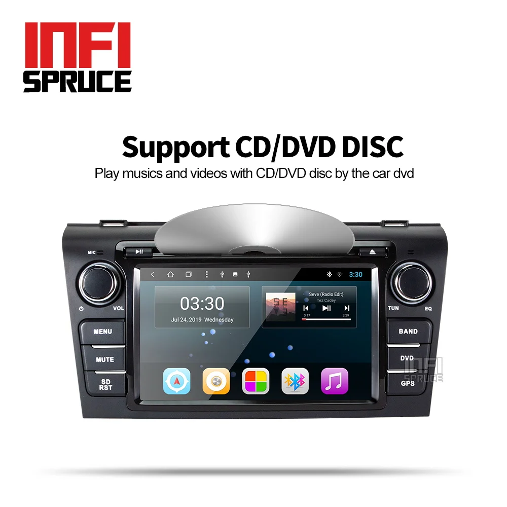 Infispruce Android 9,0 автомобильный dvd для Mazda 3 2004-2009 с восьмиядерным Радио Стерео gps навигация автомобильный стерео медиаплеер