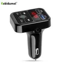 Kebidumei-cargador USB Dual para coche, inalámbrico, transmisor FM con Bluetooth, reproductor MP3 LCD, manos libres, para todo tipo de teléfonos móviles, 2.1A