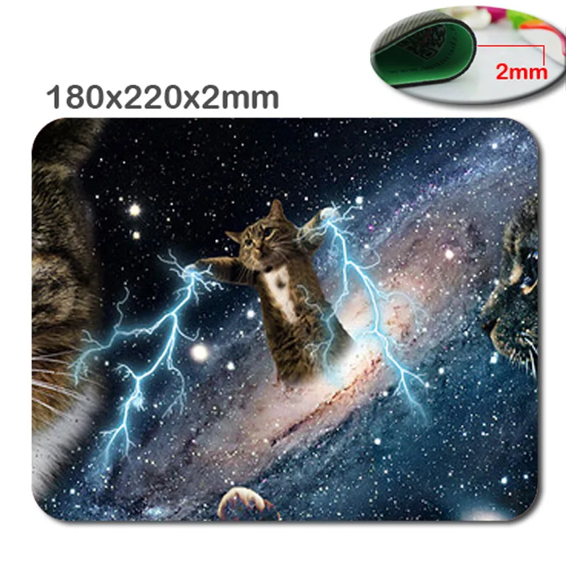 Galaxy Space Cat Мини дизайн размер 18x22/20x25/25x29 см Прямоугольный игровой коврик для мыши стильный прочный офисный аксессуар и подарок