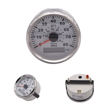 

Universal 85mm Marine GPS Speedometer Tuning Auto Car Meter 9-32V With Red Backlight ATV Tachometer 0-80MPH 130KM/H Speed Gauge