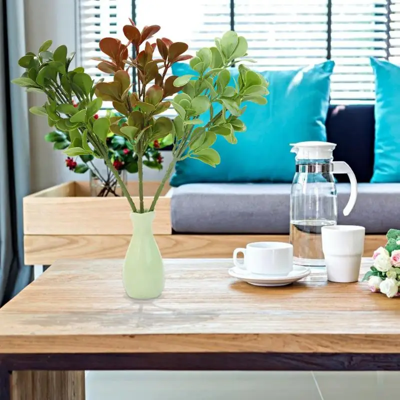 Пластиковые искусственные растения Искусственный чай искусственный ветка с листьями для свадьбы дома гостиной сада стены цветок декор