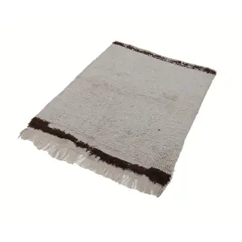 

126x155 Cm Beige Handmade Vintage Tulu Rug-4x5 Ft