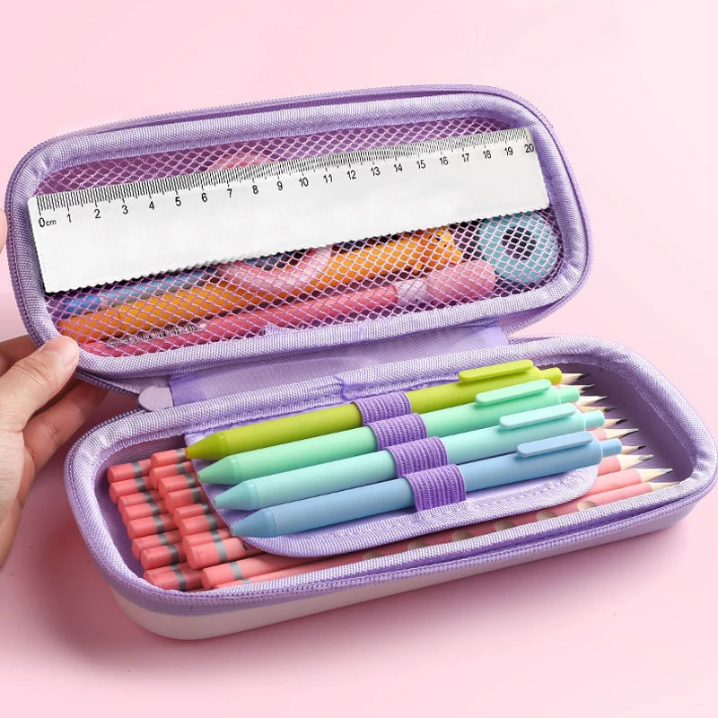 Lovely Pink Unicorn Cartoon 3D Pencil Case Storage Box Pen Bag for School Student Kawaii Girl Pouch Eraser Holder Stationer