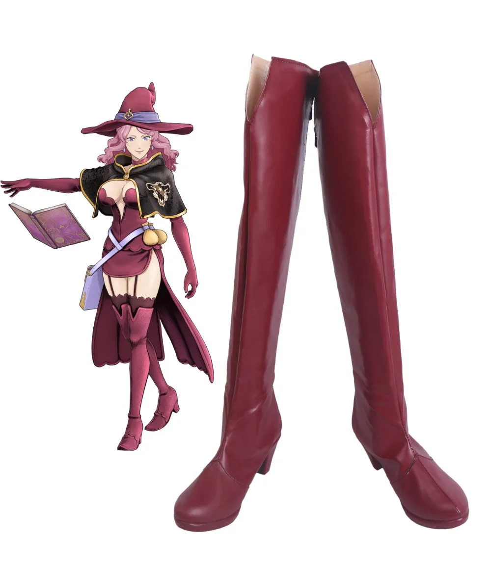 Black Clover Quartet Knights Vanessa Enoteca Cosplay Boots Red Shoes High Heel Custom Made Any Size | Тематическая одежда и