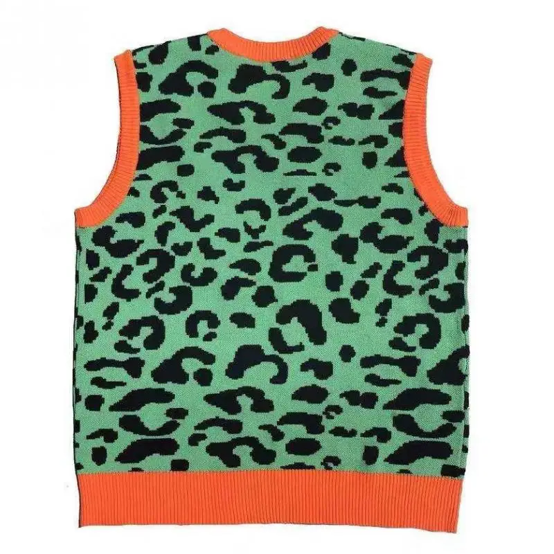 Leopard Men Sweaters Luxury Golf Flower 