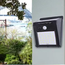 25/30LED лампа, подзаряжающаяся на солнце на открытом воздухе украшения сада лампа движения PIR Сенсор ночной безопасности настенный светильник Водонепроницаемый солнечный светильник 20E