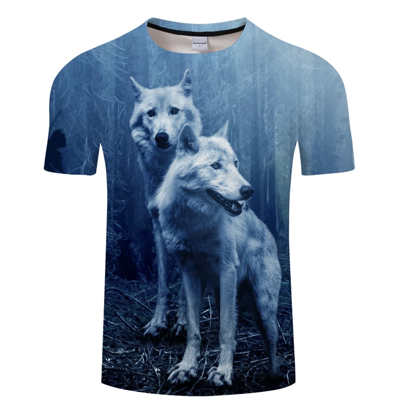 Ying and Yang Wolf Мужская футболка уличная футболка Повседневная футболка 3D модная футболка Harajuku Топ черный короткий рукав унисекс Прямая поставка