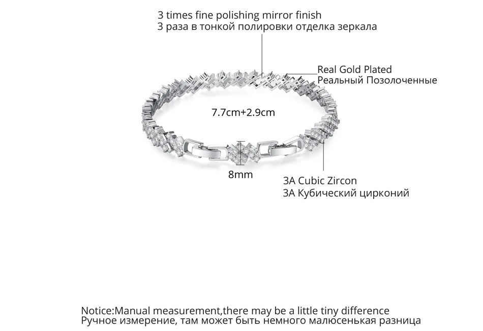 LUOTEEMI очаровательный европейский дизайн высокое качество прозрачный AAA кубический цирконий браслет браслеты для женщин Свадебные геометрические модные ювелирные изделия
