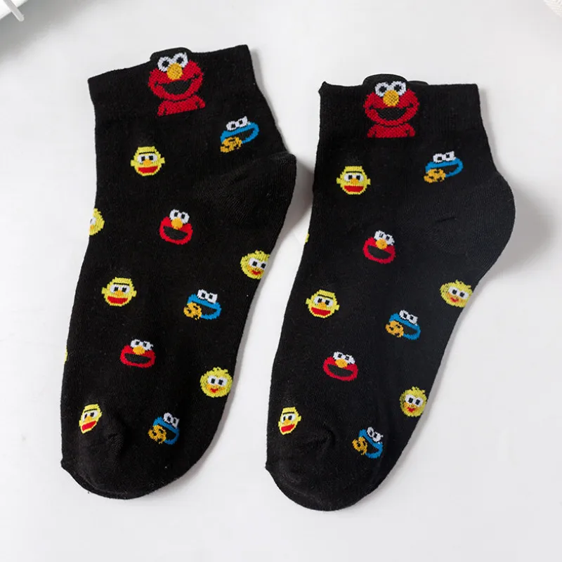 Korean Style Cartoon Women Socks Middle Tube Ins Fashion Funny Socks Cotton Stitch Cute Mujer Calcetines Meias for Autumn 53 - Цвет: A