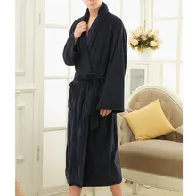 Мужские повседневные халаты, одноцветные, новые модные длинные халаты, домашняя ночная рубашка, пижамы, зимнее мягкое кимоно, халат#30