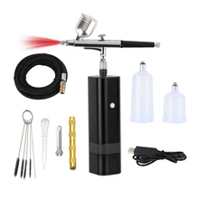 Ribo 32PSI Draadloze Airbrush Compressor TM80S-131 Dual Action Draagbare Spuitpistool Luxe Facial Zuurstof Machine
