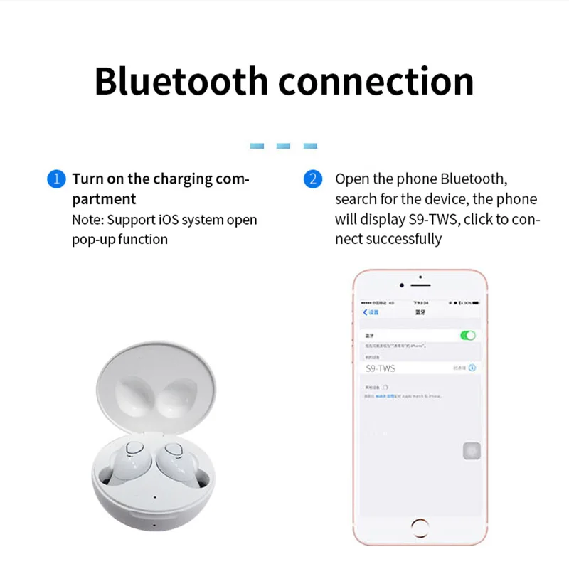 S9 мини Макарон Цвет Беспроводной Bluetooth наушники HiFi стерео Bluetooth гарнитура с QI Беспроводной зарядным устройством