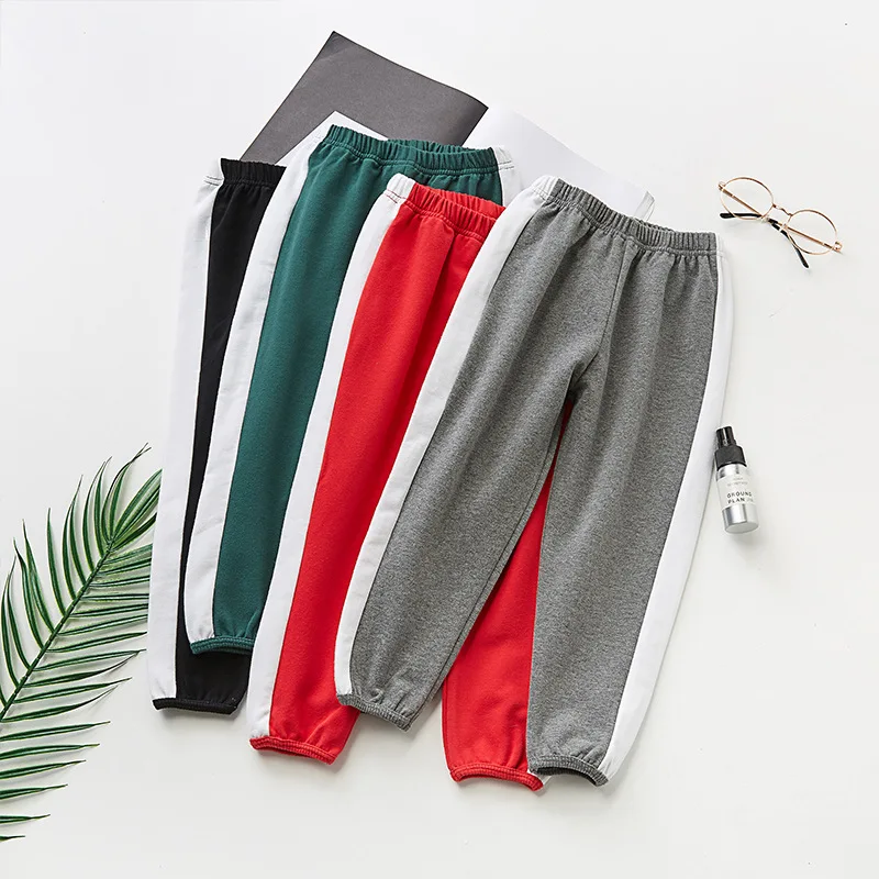 

Well Greek Baby Spring Side Stripes CHILDREN'S Ninth Pants Sports Style School Uniform Pants School Girls Sports Pants