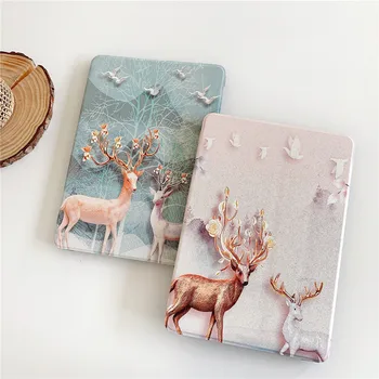 

Fashion Cartoon deer Case Cover For Apple iPad 9.7 2018 Funda cases For iPad Air 2 iPad Pro anti falliing protective Stand Shell