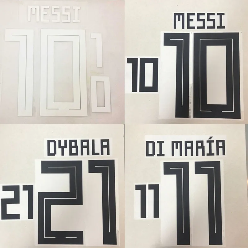 2018 Аргентина MESSI DYBALA MASCHERANO KUN AGUERO DI MARIA HIGUAIN печать nameset футбольный номер штамповка