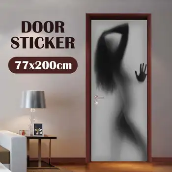 

3D Print Door Glass Sticker Artwork Bathing Picture Wall Sticker Decal Home Decor Waterproof Paper Living Room Door Poster