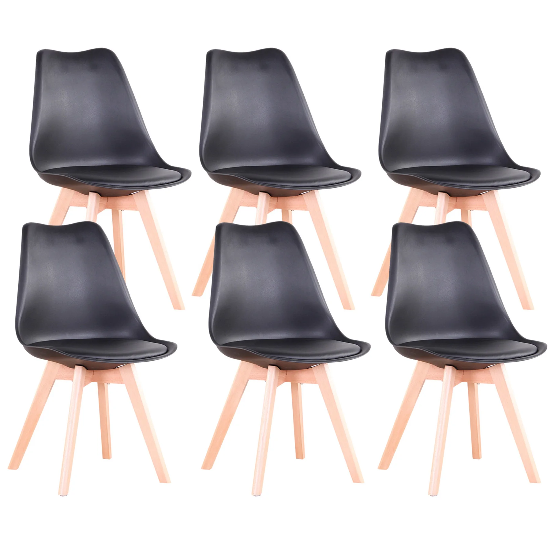 Set of 2/4/6 Mid-Century Dining Chairs Modern Style Plastic DAW