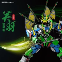 Microworld 3D Metal Jigsaws Puzzles The Three Kingdoms Action figures Guan Yu Kits DIY Modern Color Toys Gifts For child Adult 1