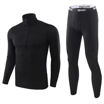 

ESDY Men Winter Thermal Underwear Sets Quick Dry Anti-microbial Stretch Breathable Thermo for Hiking Camping Male Clothing VA657