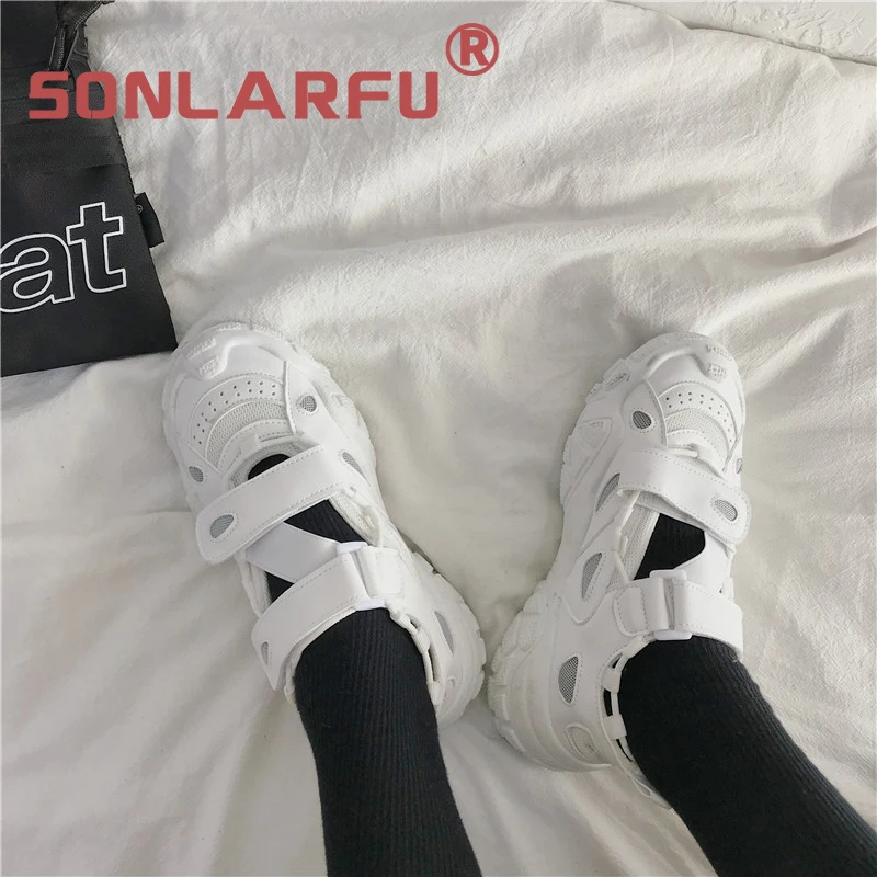 

Dad shoes women 2020 new Korean version of versatile ins Velcro small white shoes thick soled breathable sports shoes