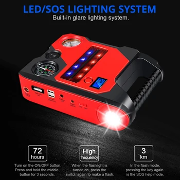

22000mAh Portable Car Jump Starter Intelligent Anti-Pinch Starting Device Car Battery Booster Charger Car Starter Power Bank
