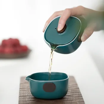 

Japanese Portable Travel Tea Set Teaware Household Ceramic Filter Teapot Set Porcelain Teacup with Travel Bag Free Shipping
