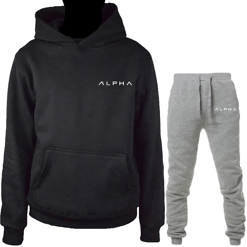 Новая стильная мужская модная толстовка с длинными рукавами ALPHA Industries хлопковая красивая удобная теплая толстовка продается - Цвет: black