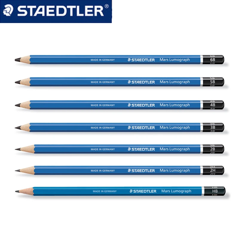 Staedtler Mars Lumograph  Graphite Art Drawing Pencil, Medium Soft, Break-Resistant Bonded Lead