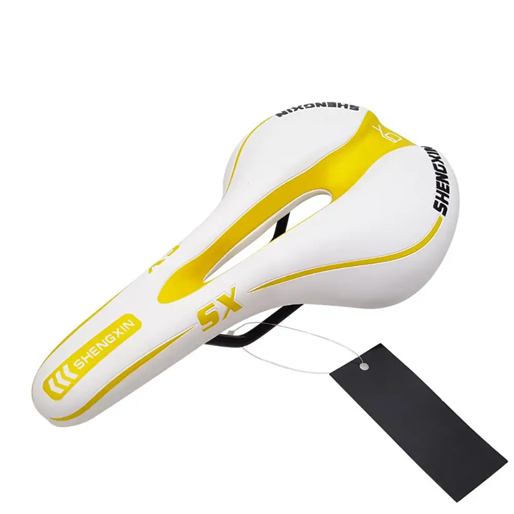 White yellow HiMISS, седло для горного велосипеда, шоссейное, MTB, велосипедное, середина, полое, дышащее, подушка для сиденья, высокое качество, Аксессуары для велосипеда - Цвет: White yellow