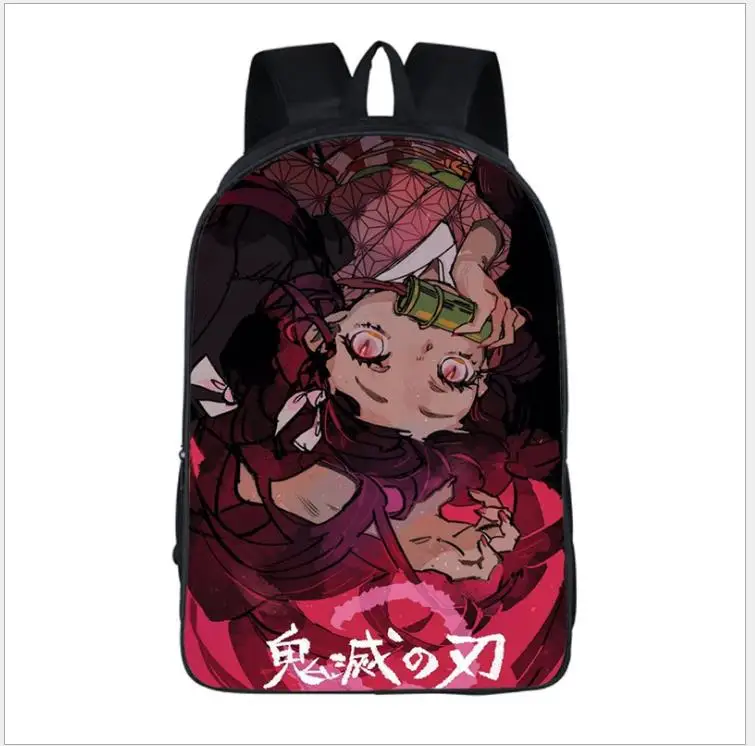 Рюкзак Kimetsu no Yaiba для девочек-подростков; школьная сумка для книг; дорожная сумка для студентов; Mochilas; 16 дюймов - Цвет: as pictures