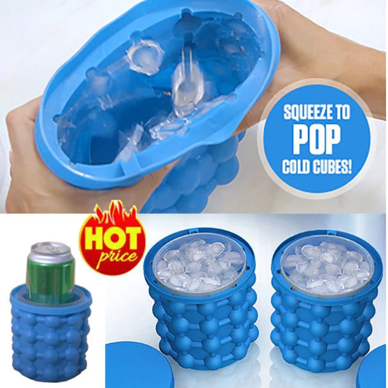 1pc Silicone Ice Bucket Cup Mold Ice Cubes Tray Food Grade Quickly Freeze  Creative Design Frozen Drink Maker For Whiskey Beer - Buckets, Coolers & Ice  Bags - AliExpress