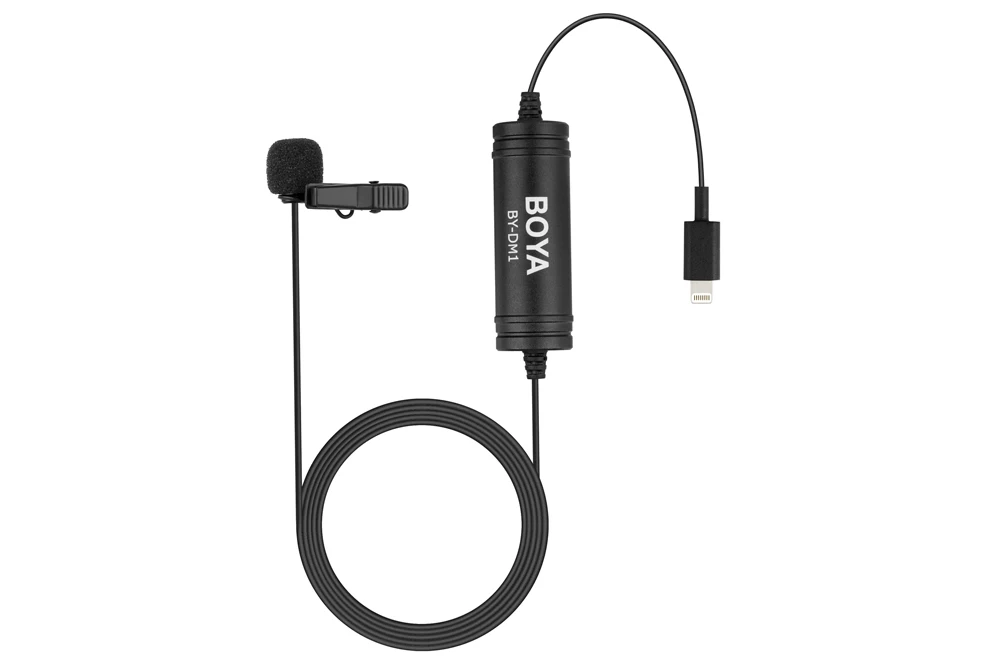 BOYA BY-DM1 Lavalier Microphone for iOS iPhone 11 Xs Xr 8 7 SE 6S iPad Pro mini 2 iPOD TOUCH MFi Certified Lightning Connector