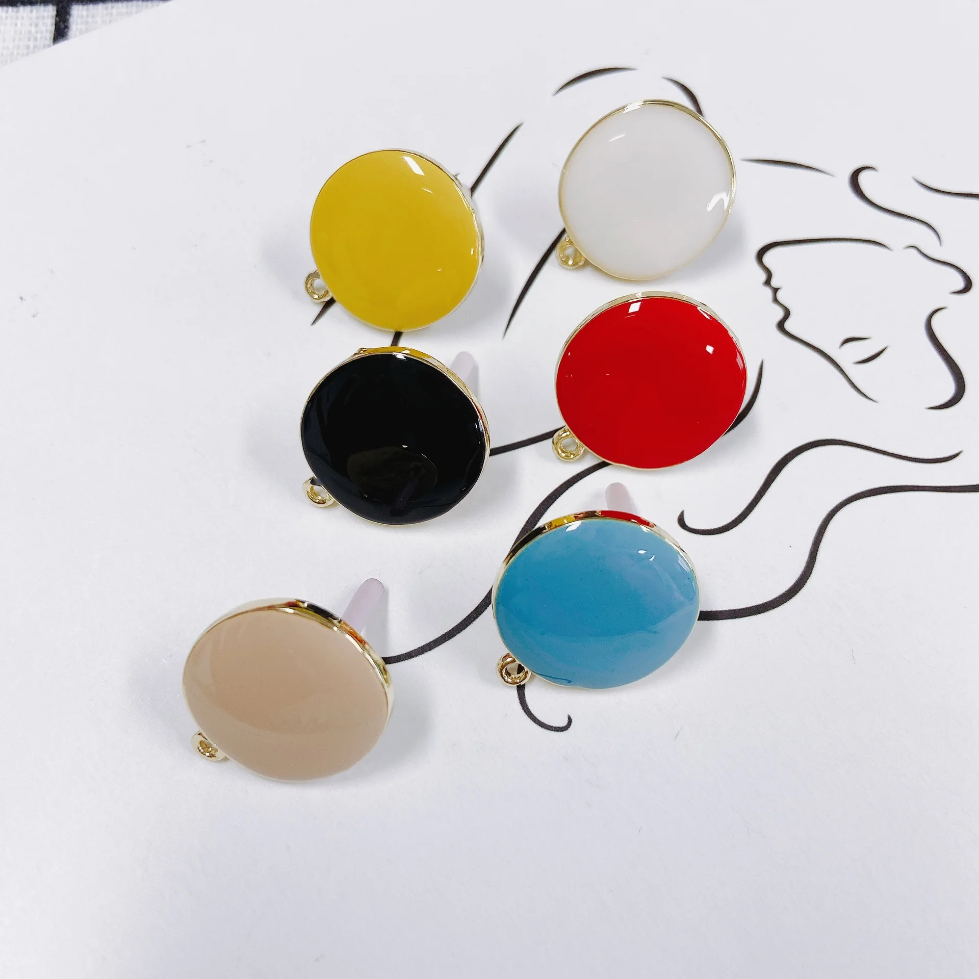 

10pcs DIY Earrings Connectors Handmade Round Earrings Base Earring Settings Earring Hook for Jewelry Making Findings Accessories
