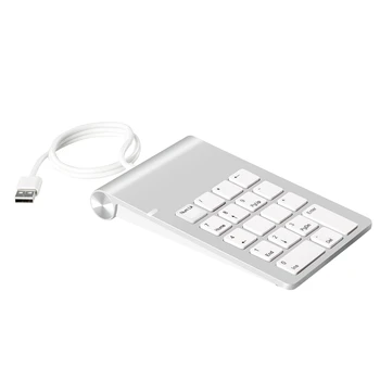 

HOT-Portable Numeric Keypad 18 Keys USB 2.0 Hubs Digital Keyboard Number Pad for Accounting Teller Windows IOS Android Ipad Tabl