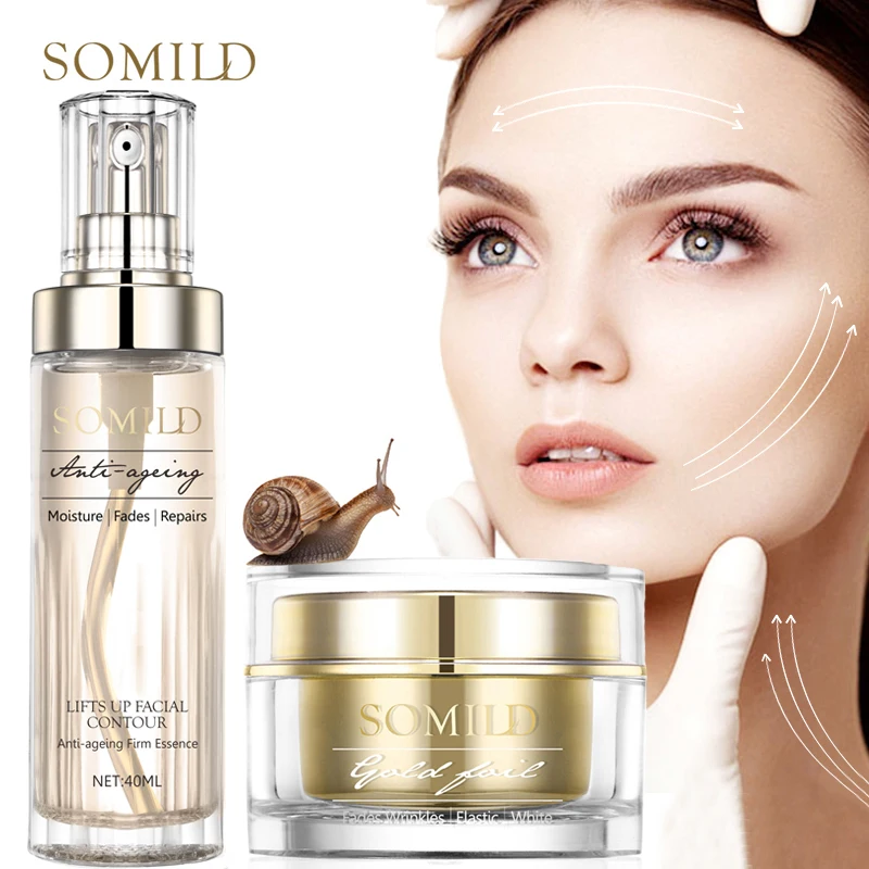 SOMILD 24K Gold Face улиточный крем Essence антивозрастное удаление морщин лосьон для лица