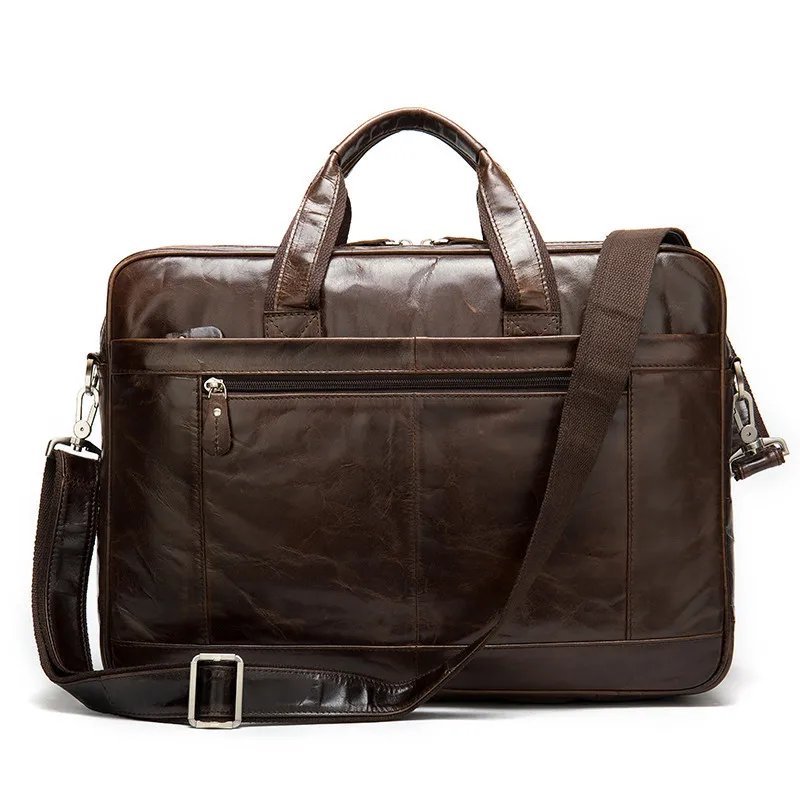 

Retro Men's Briefcase Handbag Cow Leather Handbags 15.6 Laptop Bag Daily Working Tote Bags Men Travel Bag Male Bag For Documents